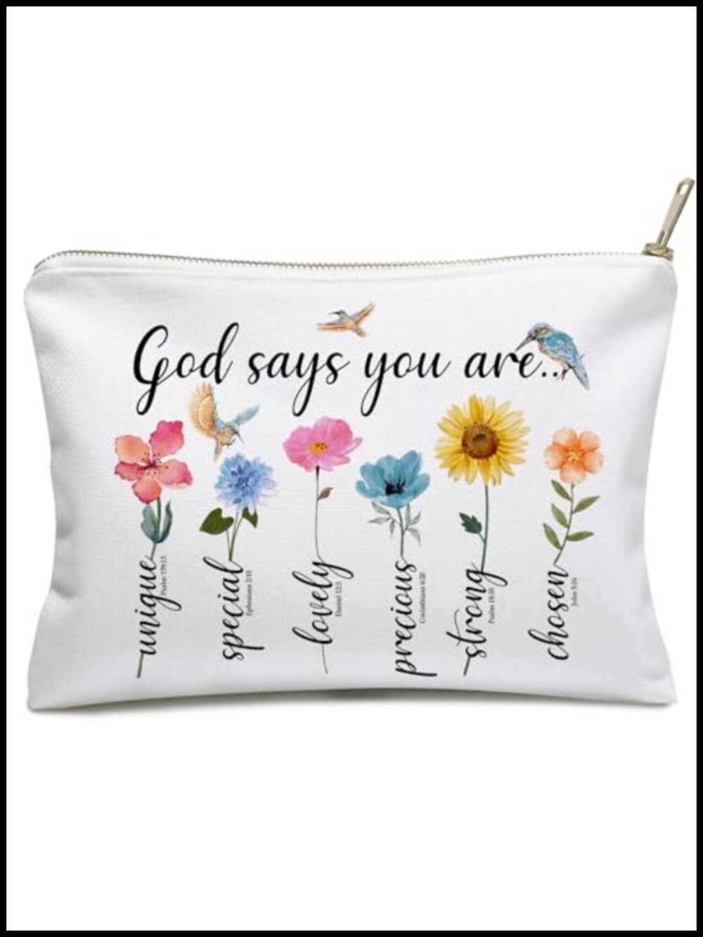 Linen Makeup Bag Bible Verse Christian Gift Encouragement Cosmetic Case